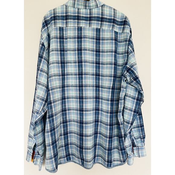 REPORT COLLECTION Linen Blend Button Down Shirt Sz XXL Woven Resort Vacation - Picture 9 of 11